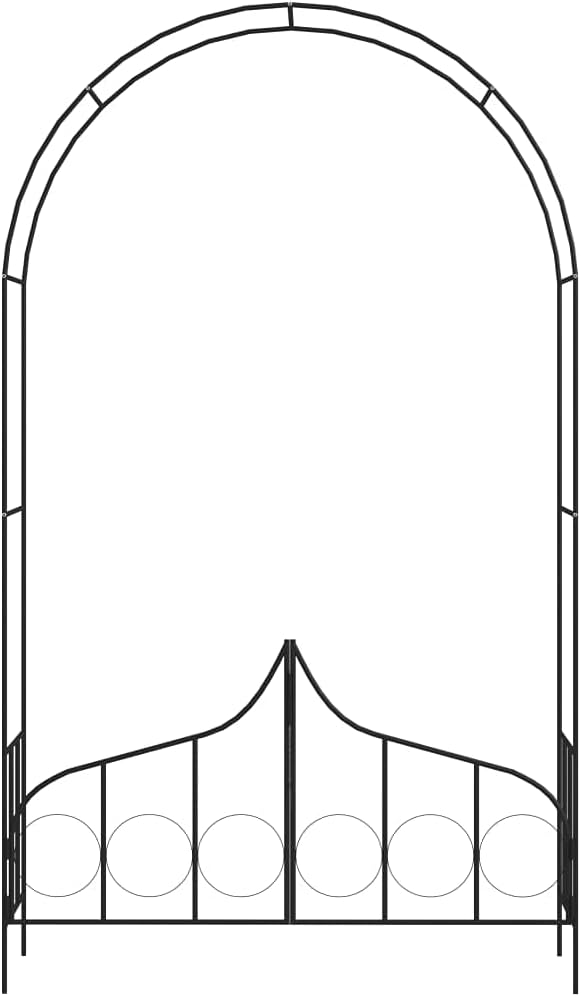 Garden Arch with Gate Arch TrellisGarden TrellisPlant TrellisIronWeather-Resistantfor Various Climbing Plant Wedding Garden Arch Bridal Party Decoration Wide ArborBlack54.3x15.7x93.7