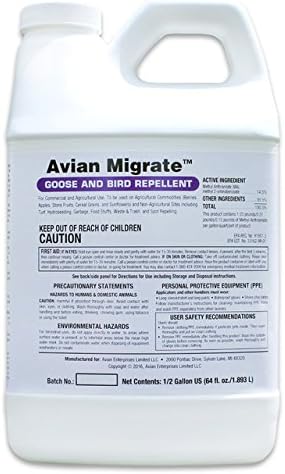 Goose Deterrent Bird Repellent Concentrate Geese Repellent Non-Toxic Removes Geese from Yards Parks Beaches Ponds and Ground Made in The USA (1/2 Gallon)