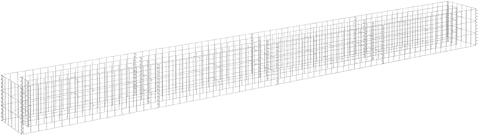 Silver Galvanized Steel Gabion Raised Bed Planter Large Rectangular Outdoor Garden Planter Box for Flowers Herbs Plants Durable Rustproof