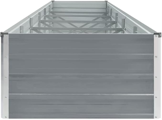 SKM Garden Raised Bed Galvanised Steel 480x80x45 cm Grey (Weight-16KG)