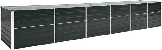 Galvanized Garden Raised Bed Kit Outdoor Galvanized Planter Garden Boxes for Vegetables Large Planter Raised Beds Galvanized Steel 189x31.5x30.3 Anthracite
