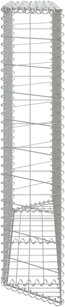 Trapezium Gabion Raised Garden Bed Silver Galvanized Steel Planter for Outdoor Plants 59.1 x 7.9 x 39.4 in Weather Resistant High Load Capacity