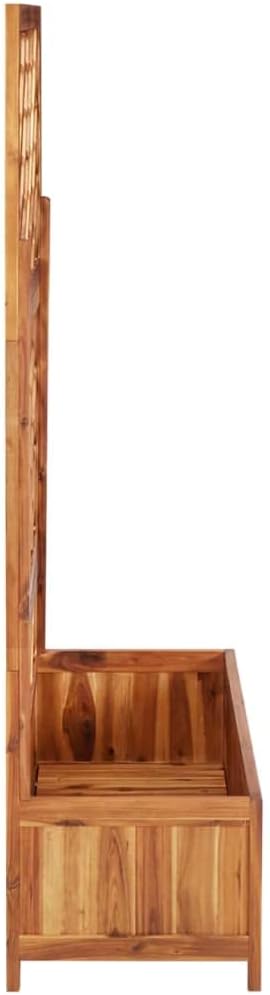 Raised Bed with Trellis 33.5x15x59.1 Solid Acacia Wood Plants Pots Pots for Plants Outdoor Planters for Porch Planter Pots for Porch Gardening Plants Outdoor