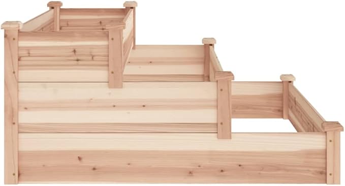 Garden Raised Bed Natural Solid Fir Wood Planter Box 47.2x47.2x22.0 inch Square Outdoor Planter for Vegetables Flowers Herbs