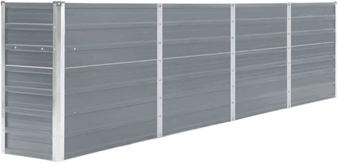 Raised Garden Bed Outdoor planters Garden Bed Planter Boxes Outdoor Suitable for Backyard Patios Flowers Restaurants 126x15.7x30.3 Galvanized Steel Gray