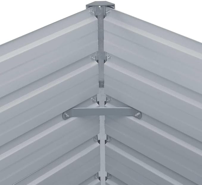 63x63x17.7 Brown Galvanized Steel Raised Garden Bed Easy Assembly Rectangular Planter for Patio Yard