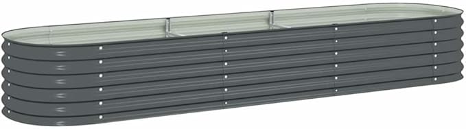 Large Grey Galvanized Steel Garden Raised Bed – Outdoor Planter Box with Powder-Coated Finish Ideal for Veggies Herbs and Flowers 126 x 31.5 x 17.3 Inches Perfect for Patio &amp Backyard Enthusi