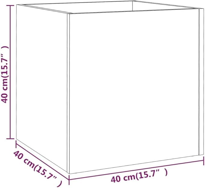 Concrete Grey Square Planter Box 15.7x15.7x15.7 in Modern Raised Indoor Garden Bed in Engineered Wood Large 17 Gal Raised Planter for Living Room Bedroom Office