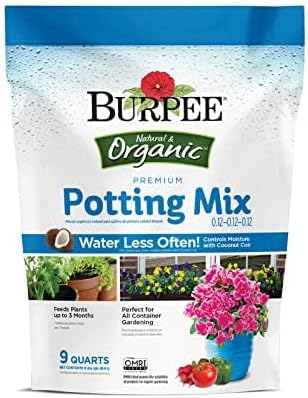 Burpee 4-Lb Organic Plant Food &amp 9-Quart Premium Potting Soil Mix for Vegetable Flower &amp Herb Garden