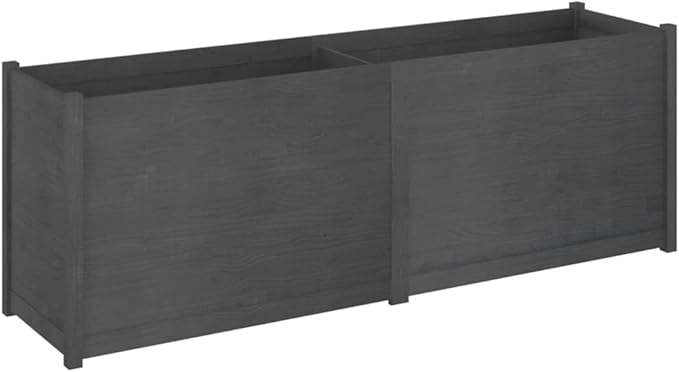 Wooden Garden Planter Box Raised Garden Bed Indoor Outdoor Planter Outdoor Wood Raised Garden Bed for Vegetables Flowers Herbs Gray 78.7x19.7x27.6 Solid Wood Pine-279