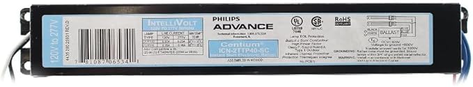 Philips Advance Centium ICN-2TTP-40-SC - (2) Lamp Fluorescent Ballast - 40 Watt CFL - 120/277 Volt - Instant Start - 0.88 Ballast Factor