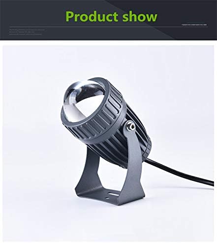 10W LED Spotlights 12V Narrow Beam Floodlight IP67 Waterproof Outdoor Wall Lamp Landscape Lighting (Yellow)