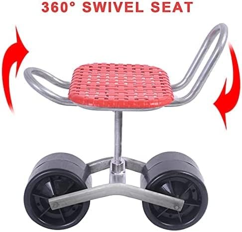 Portable Garden Stool Gardening Stool with Wheels Height Adjustable 25-35CmUsed for Painting Cleaning Car Repair and Other TasksCollector88