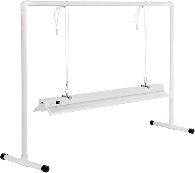 iPower LED Grow Light Stand Natural White Full Spectrum for Indoor Plant Starting Seeds and Propagating Cuttings Height Adjustable 2 Feet