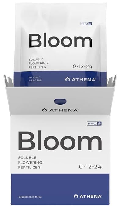 Athena Pro Bloom | Dry Soluble Bloom Booster Fertilizer for Flowering | Plant Food with NPK 0-12-24 | Professional-Grade Nutrients for Soil &amp Hydroponics | 10 LB