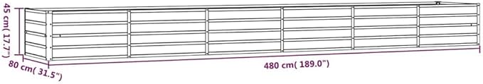 Garden Raised Bed Rusty Corten Steel 189x31.5x17.7 inch Large Planter Box for Outdoor Plants Rectangular Garden Beds Outdoor Durable Metal Steel Rustic Finish