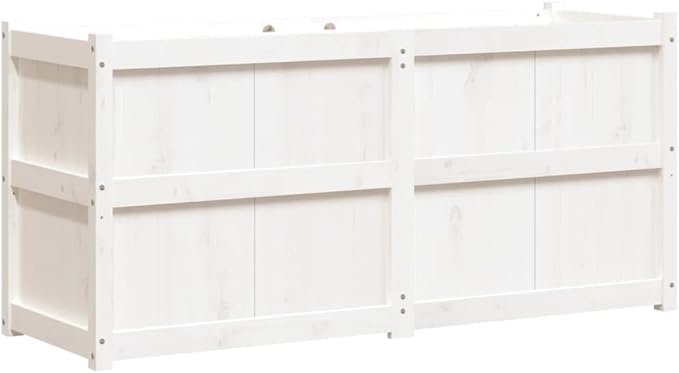 Wooden Raised Garden Bed Garden Planter Box Outdoor Wood Raised Garden Bed for Planting Plants Vegetables White 59.1x19.7x27.6 Solid Wood Pine-255