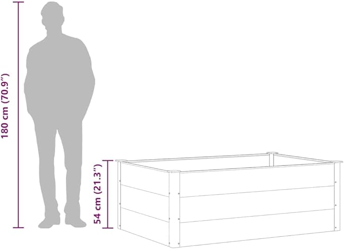 SKM Garden Raised Bed Grey Wood-Plastic Composite 59.1x39.4x21.3 inGrey (Weight 47.62KG)