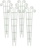 Panacea 89637 Green Wave Garden Trellises 60 H Pack of 4 – Decorative Metal Fan-Shaped Trellises for Climbing Plants Outdoor Garden Support with Curved Top Stylish Green Plant Trellis