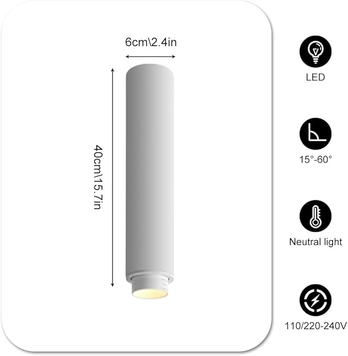 7w Led Zoomable Ceiling Spotlight Exposed Mounted Spot Adjustable Beam Angle 15°–60° Directio l Spotlights for Corridor Living Room Artwork