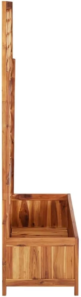 vidaXL Solid Acacia Wood Raised Bed with Trellis - Versatile Outdoor Rectangular Planter for Patios Gardens or Backyards - Natural Oil Finish - Easy Assembly - 33.5x15x59.1