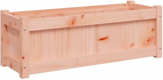 Wooden Garden Planter Box Outdoor Flower Box Wood Flower Boxes for Outdoor Plants Raised Garden Bed Planter Box 35.4x12.2x12.2 Solid Wood Douglas-275