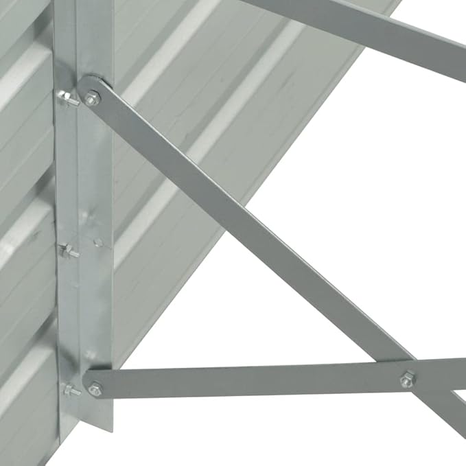 Garden Raised Bed Galvanized Steel 189x31.5x17.7 Gray