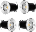 4-Pack 12V COB Recessed LED Spotlights Waterproof Round Garden Floor Lights Low Voltage Landscape Lighting for Patios Lawns Driveways &amp Decks (Warm White)