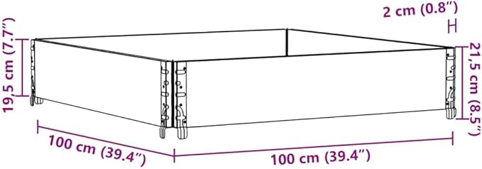 Wood Garden Planter Box for Growing Vegetables Flowers Herbs Fruits Outdoor Wooden Raised Garden Bed Planter Outdoor Planting Bed for Backyard Garden 39.4x39.4