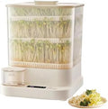 Automatic Bean Sprout Machine 360° Spray with 1.5L Water Tank LED Display 3 Modes for Radish Wheatgrass and Barley