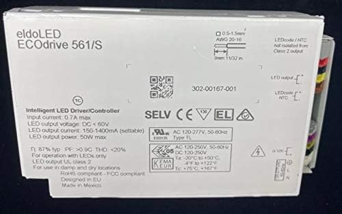 ECOdrive 561/S ECOdrive 50W 0-10V 1 control channel constant current 1x 55V output side feed metal square 650MA LIN 231YC9