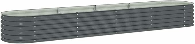 Steel Planter Raised Bed Metal Flower Box Planter Raised Beds Outdoor Garden for Planting Fruit 157.5x31.5x17.3 Gray -737
