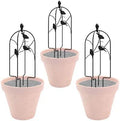 Panacea 84492 Perching Birds Folding Pot Trellises – Pack of 3 24 H Black Metal Trellis with Bird Design – Folding Adjustable Domed Plant Supports for Small Potted Plants Flowers &amp Climbing Vi