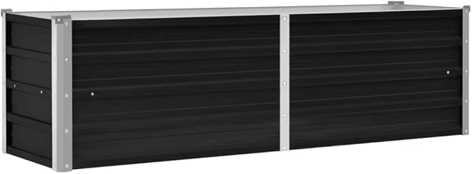 Garden Raised Bed Anthracite 63x15.7x17.7 Galvanised Steel
