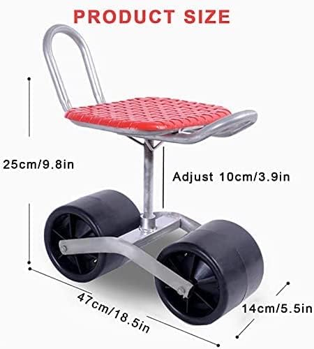 Portable Garden Stool Gardening Stool with Wheels Height Adjustable 25-35CmUsed for Painting Cleaning Car Repair and Other TasksCollector88