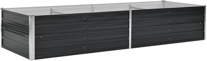 SKM Garden Raised Bed Garden Raised Bed Anthracite 94.5x31.5x17.7 Galvanized Steel