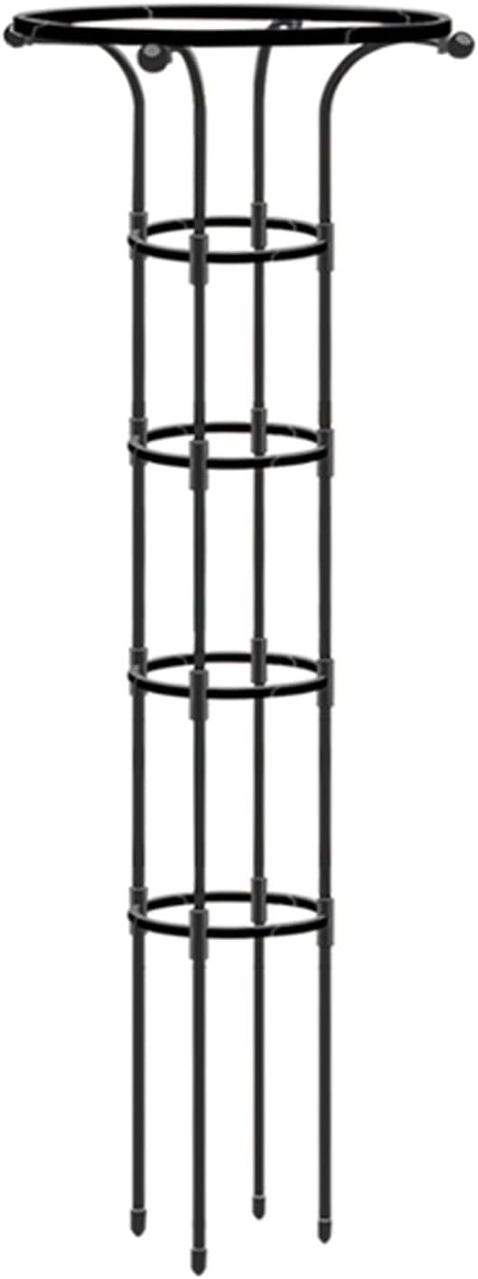 Metal Umbrella Trellis Decorative Vertical Garden Obelisk Trellis with PE Coated Black Lightweight Plant Tower Umbrella Shaped Ventilated Plant Trellis for Climbing Vine(Black 61 x 11IN)