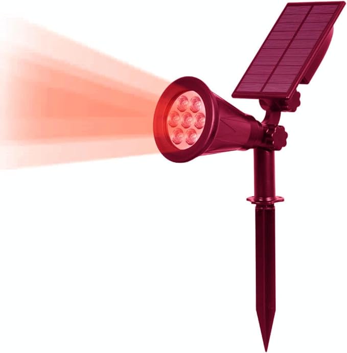 Generic Solar Landscape Lights 7 LED Solar Spotlights 2 in 1 Waterproof Security Light Solar Lights Outdoor (Red)