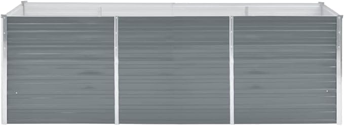 Galvanized Steel Garden Raised Bed for Vegetables Herbs Flower Large Plants Metal Planter Box Outdoor Gardening 94.5-inch Gray