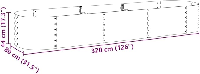 Large Grey Galvanized Steel Garden Raised Bed – Outdoor Planter Box with Powder-Coated Finish Ideal for Veggies Herbs and Flowers 126 x 31.5 x 17.3 Inches Perfect for Patio &amp Backyard Enthusi