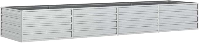 Large Galvanized Steel Garden Raised Bed Silver Rectangular Outdoor Planter Box for Vegetables Herbs Flowers 126x31.5x17.7