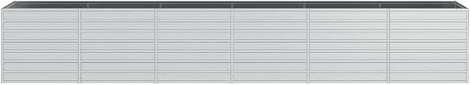 SKM Garden Raised Bed 189x31.5x30.3 Galvanized Steel Silver-69021026
