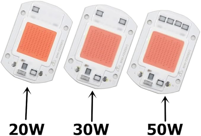10pcs Plant Grow Light LED 110V 20W Full Spectrum 400-840nm Driverless COB LED Chips Light for Garden