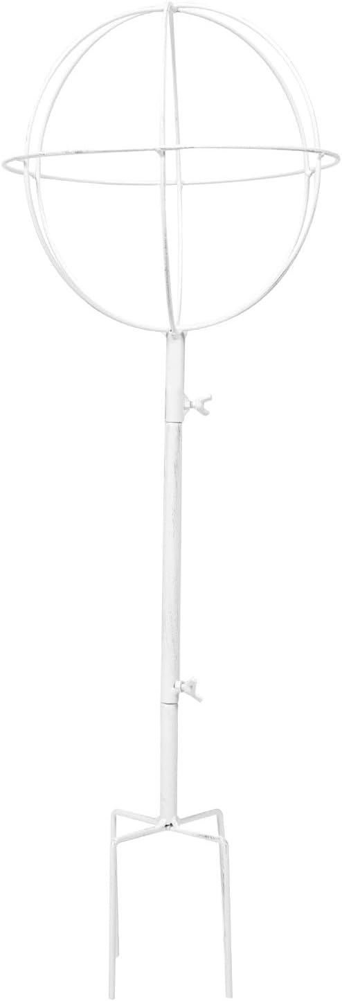 Homoyoyo Metal Climbing Trellis for Garden Plants White Vintage Iron Vine Support Rack with Spherical Design Plant Climbing Stand for Outdoor and Potted Vines