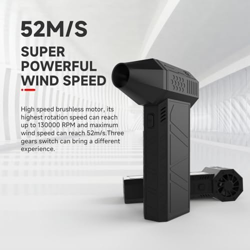 Super Powerful Turbo Fan Brushless with USB Rechargeable for Dust Snow Blowing 130000RPM Handheld Electric 52m / S Wind Speed Duster Fan