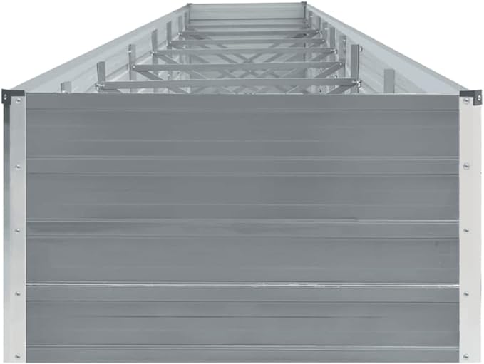 Garden Raised Bed Outdoor planters Garden Bed Planter Boxes Outdoor Suitable for Backyard Patios Flowers Restaurants Galvanized Steel 236.2x31.5x17.7 Gray
