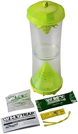 RESCUE! WHY Trap for Wasps Hornets &amp Yellowjackets – Hanging Outdoor Trap - 4 Traps