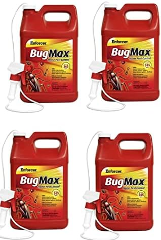 Enforcer BugMax Home Pest Control - EBM128 (Case of 4) - Kills Roaches Ants Fleas Ticks termites Carpenter Ants Brown Recluse Spiders Black Widows Carpenter Bees and Bedbugs