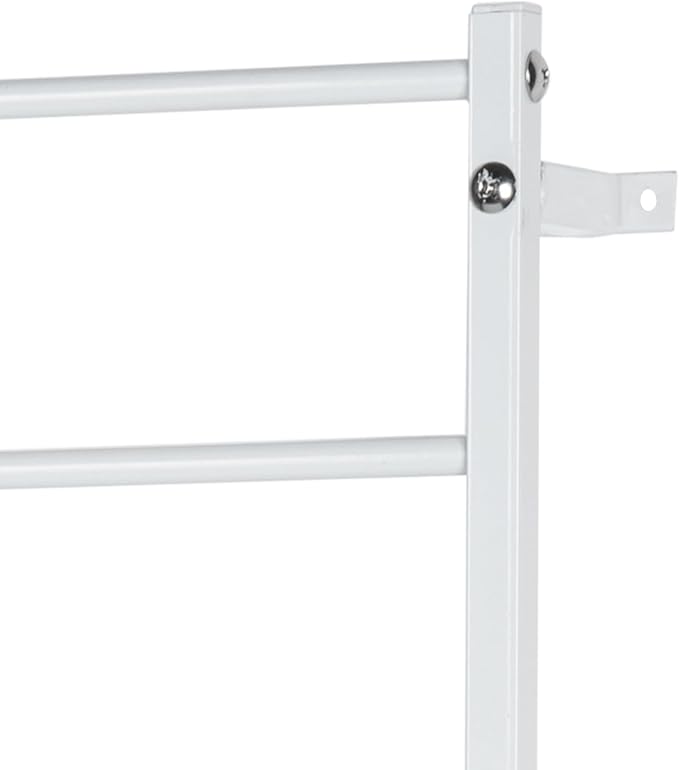 MyGift 4 Foot Tall Modern White Metal Wall Mounted Horizontal Bars Trellis Outdoor Hanging Support Frame for Climbing Garden Plants and Crawling Vines