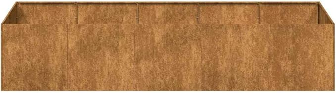 Extra-Large 78.7 in Weathering Steel Rectangular Raised Garden Bed Planter Box Rustic Brown Outdoor Raised Bed for Patio &amp Garden with Open Bottom Drainage